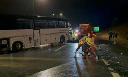 Tuzla Kuzey Marmara Otoyolu'nda yolcu otobüsü yan yattı, yaralılar var