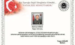 MSB: İzmir'de rahatsızlanan topçu uzman çavuş şehit oldu