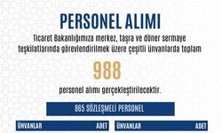 Ticaret Bakanlığı açıkladı: 988 personel istihdam edecek