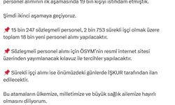 Sağlık Bakanlığı'na 18 bin yeni personel alınacak
