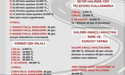 Aracından inene 180 bin, ambulansa yol vermeyene 46 bin lira ceza geliyor
