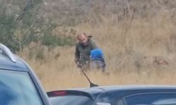 Eski eşine silah doğrultan şüpheliye gözaltı; o anlar kamerada