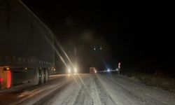 Kar ve buzlanma nedeniyle Ilgar Geçidi'nde TIR'lar mahsur kaldı