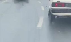 İstanbul trafiğinde plakasız ve aynasız 2 araç böyle ilerledi