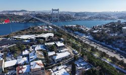 Kar yağışının ardından Sarıyer havadan görüntülendi