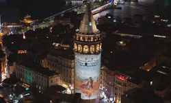 Kahramanmaraş depreminin yıl dönümü nedeniyle Galata Kulesi'ne video yansıtıldı