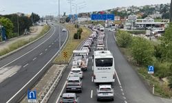 İstanbul-Tekirdağ kara yolunda trafik yoğunluğu