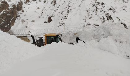 Hakkari’de çığın kapattığı mezra yolu ulaşıma açıldı