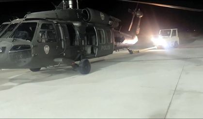 Van'da polis helikopteri hamile kadın için havalandı