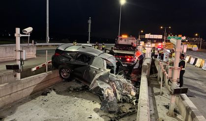 Kuzey Marmara Otoyolu'nda otomobil gişenin beton banketine çarptı; 1 ölü