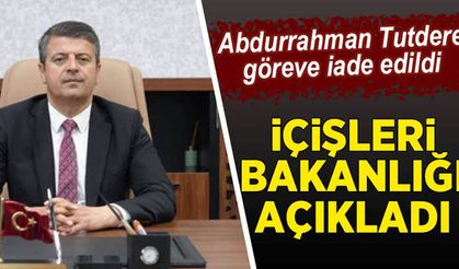 Adıyaman Belediye Başkanı Tutdere görevine iade edildi