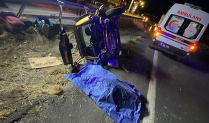 Kırıkkale'de bariyerlere çarpan otomobil takla attı: 1 ölü