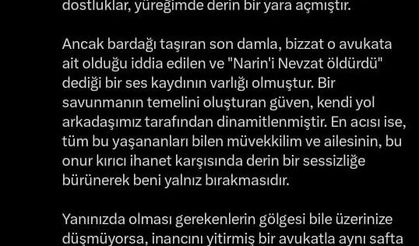 Narin Güran cinayeti: Nevzat Bahtiyar'ın avukatı davadan çekildi