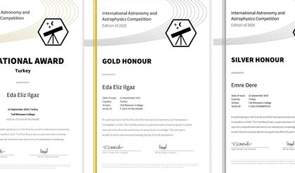 TED Rönesans Koleji öğrencisi Uluslararası Astronomi ve Astrofizik Yarışması'nda başarı elde etti