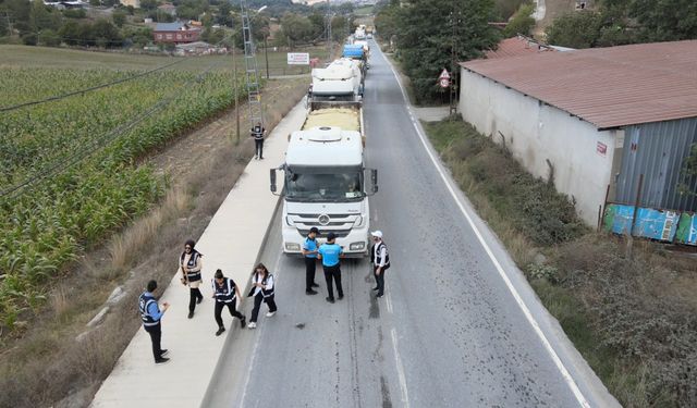 Arnavutköy'de hafriyat kamyonlarına sıkı denetim