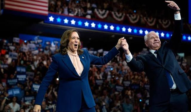 Kamala Harris'in mitinginde Gazze protestosu yaşandı