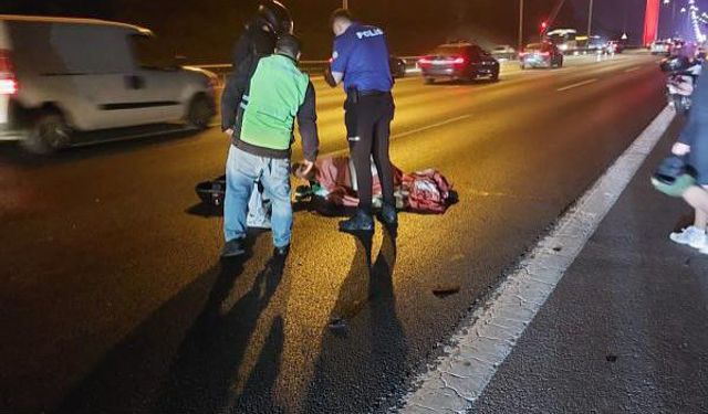 FSM Köprüsü girişinde motosiklet kazası 1 ölü 3 yaralı