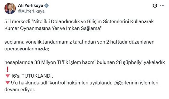 15 ilde 'siber suç' operasyonu: 16 tutuklama
