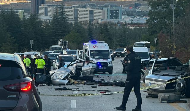 Ankara'da iki otomobil çarpıştı: 1 ölü, 2 yaralı