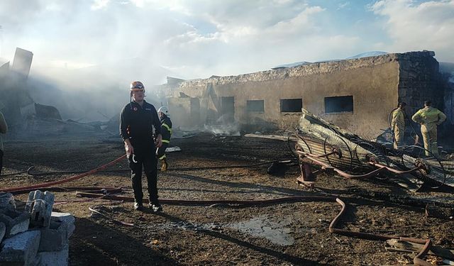 Ardahan'da çıkan ağır yangınında 23 hayvan öldü