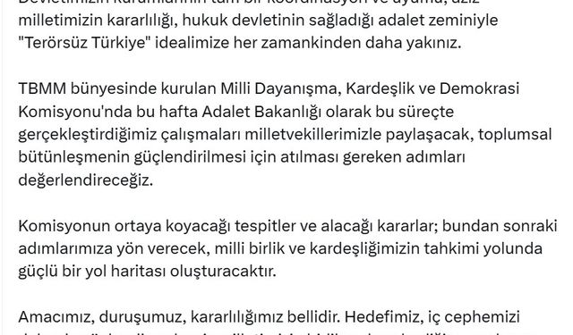 Bakan Tunç: Terörün olmadığı Türkiye, etkinliğini ve gücünü artıracaktır