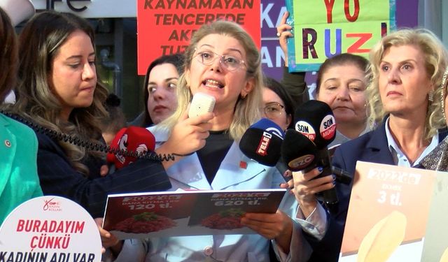 CHP Kadın Kolları'ndan ‘Boş tencereni al, sen de gel; yoksulluğa boyun eğmeyen kadınlarla yürü' eylemi