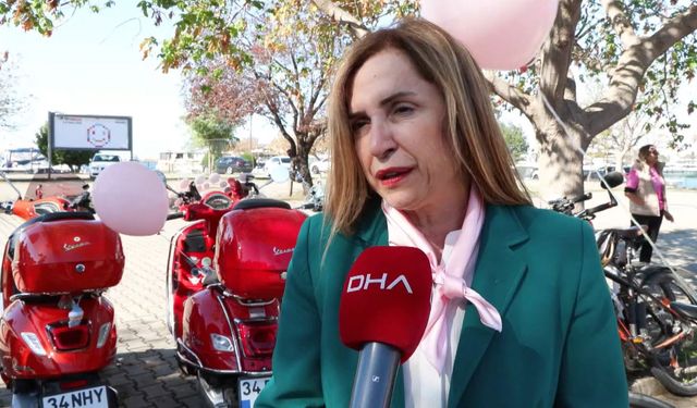 Kadıköy'de meme kanserinde farkındalık için motosiklet ve bisiklet turu