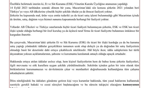 Et ve Süt Kurumu: Tüm faaliyetlerimiz her yıl denetlenmektedir