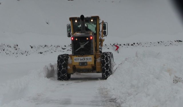 Artvin'de kar nedeniyle araçlar yolda kaldı, sürücüler ateş yakıp ısındı