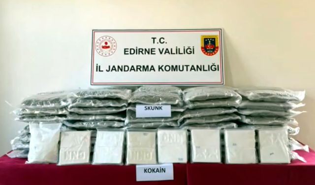 Edirne'de 97 kilo skunk ve 9 kilo kokain ele geçirildi