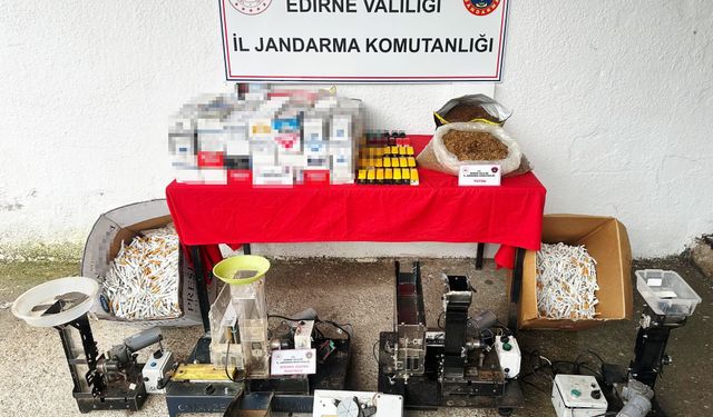 Edirne'de kaçak sigara imalathanesine çevrilen eve operasyon; 1 gözaltı