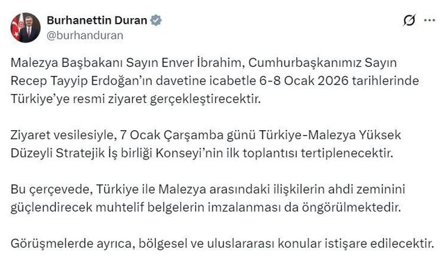 Malezya Başbakanı İbrahim, Türkiye'yi ziyaret edecek