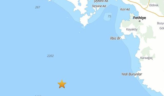Muğla'nın Fethiye ilçesi açıklarında 4.1 büyüklüğünde deprem