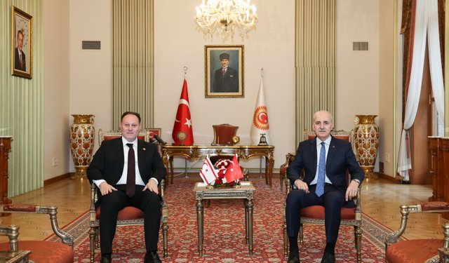 TBMM Başkanı Kurtulmuş, KKTC Meclis Başkanı Öztürkler ile bir araya geldi