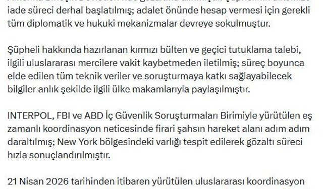 Bakan Çiftçi: Umut Altaş'ın iadesi için tüm mekanizmalar devreye sokuldu