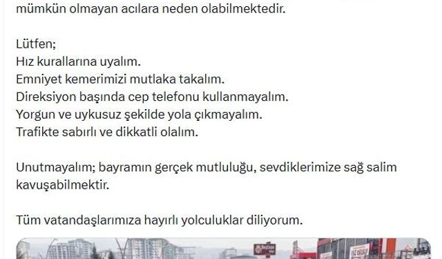 Bakan Çiftçi'den sürücülere uyarı: Kurallara uyalım