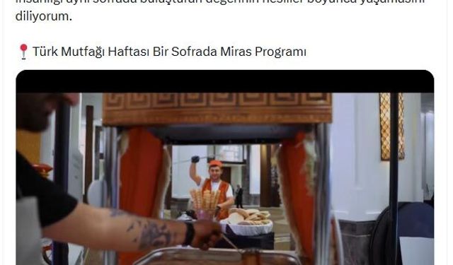 Emine Erdoğan'dan 'Bir Sofrada Miras' programına ilişkin paylaşım