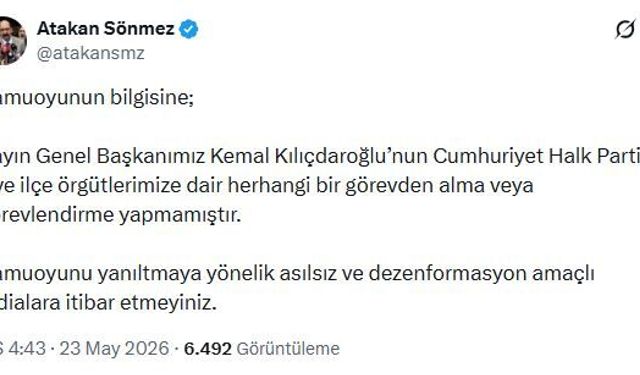 Kılıçdaroğlu'nun danışmanı: İl ve ilçe örgütlerimizde görevden alma yapılmadı