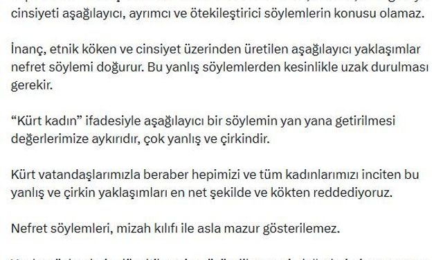 AK Parti'li Çelik: Kadınlara dönük her türlü aşağılayıcı söylemi kınıyoruz