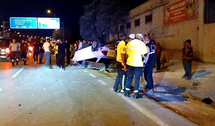 Gaziantep'te takla atan otomobilin sürücüsü yaşamını yitirdi