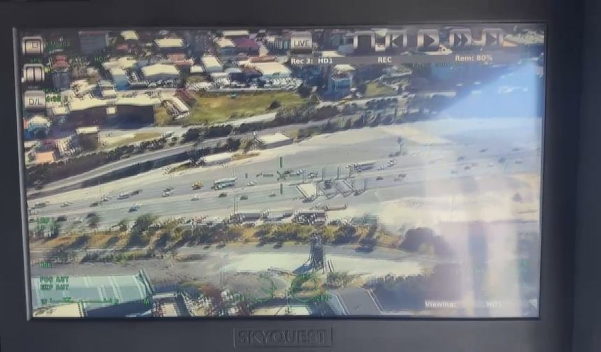 Vali Gül, bayram trafiğini havadan denetledi