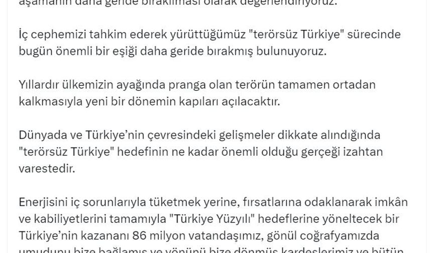 AK Parti'li Ala: Terörün tamamen ortadan kalkmasıyla yeni bir dönemin kapıları açılacak