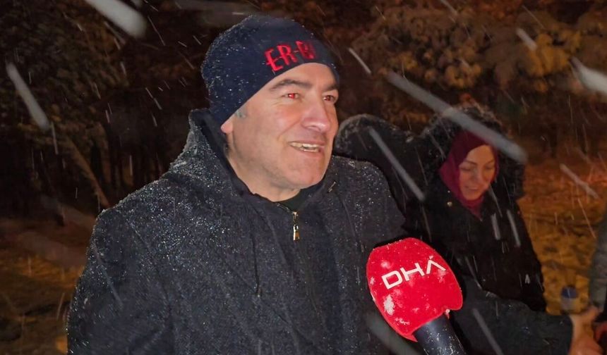 Aydos Ormanı karla beyaza büründü; aileler karın keyfini çıkardı