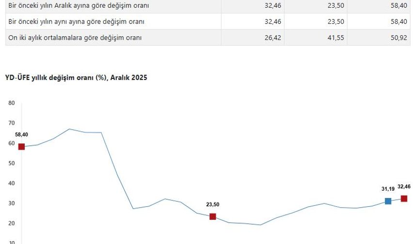 TÜİK: Yurt dışı üretici fiyatları aralıkta arttı