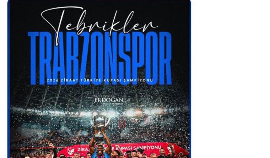 Cumhurbaşkanı Erdoğan'dan Trabzonspor'a tebrik mesajı