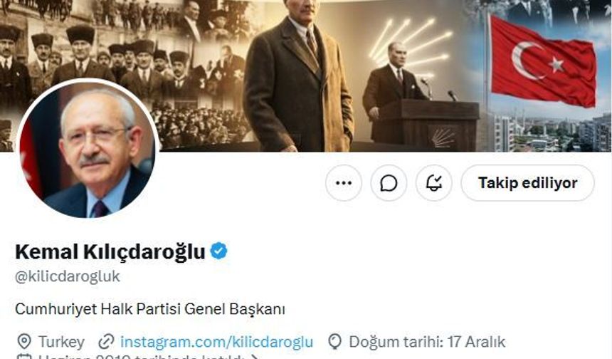 Kılıçdaroğlu, sanal medyadaki unvanını güncelledi